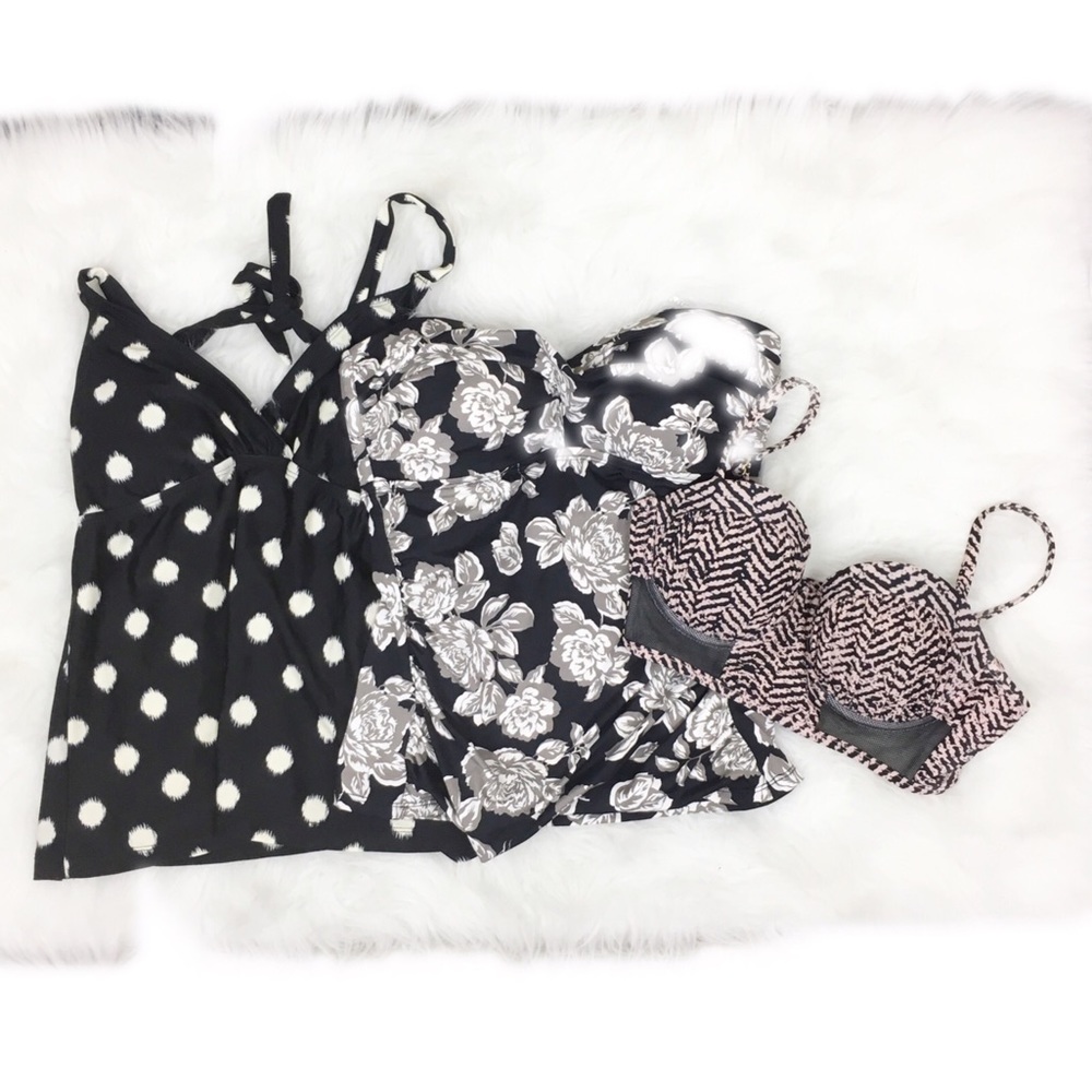 3-Piece Monochrome Swimsuit Lot - K10PO
